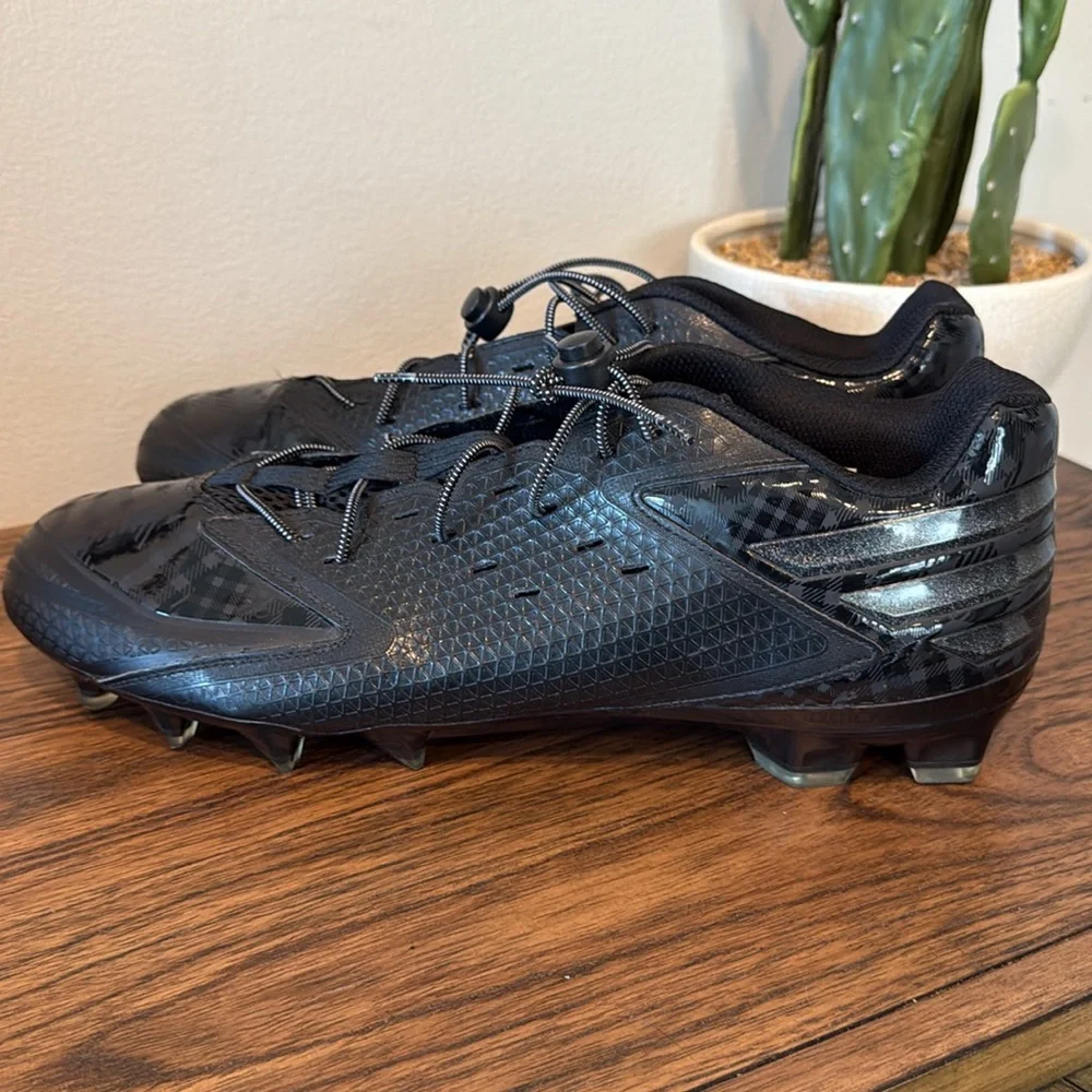 Adidas Cleats Men's Black On Black Ironskin Football Cleats Size 15 NWOB